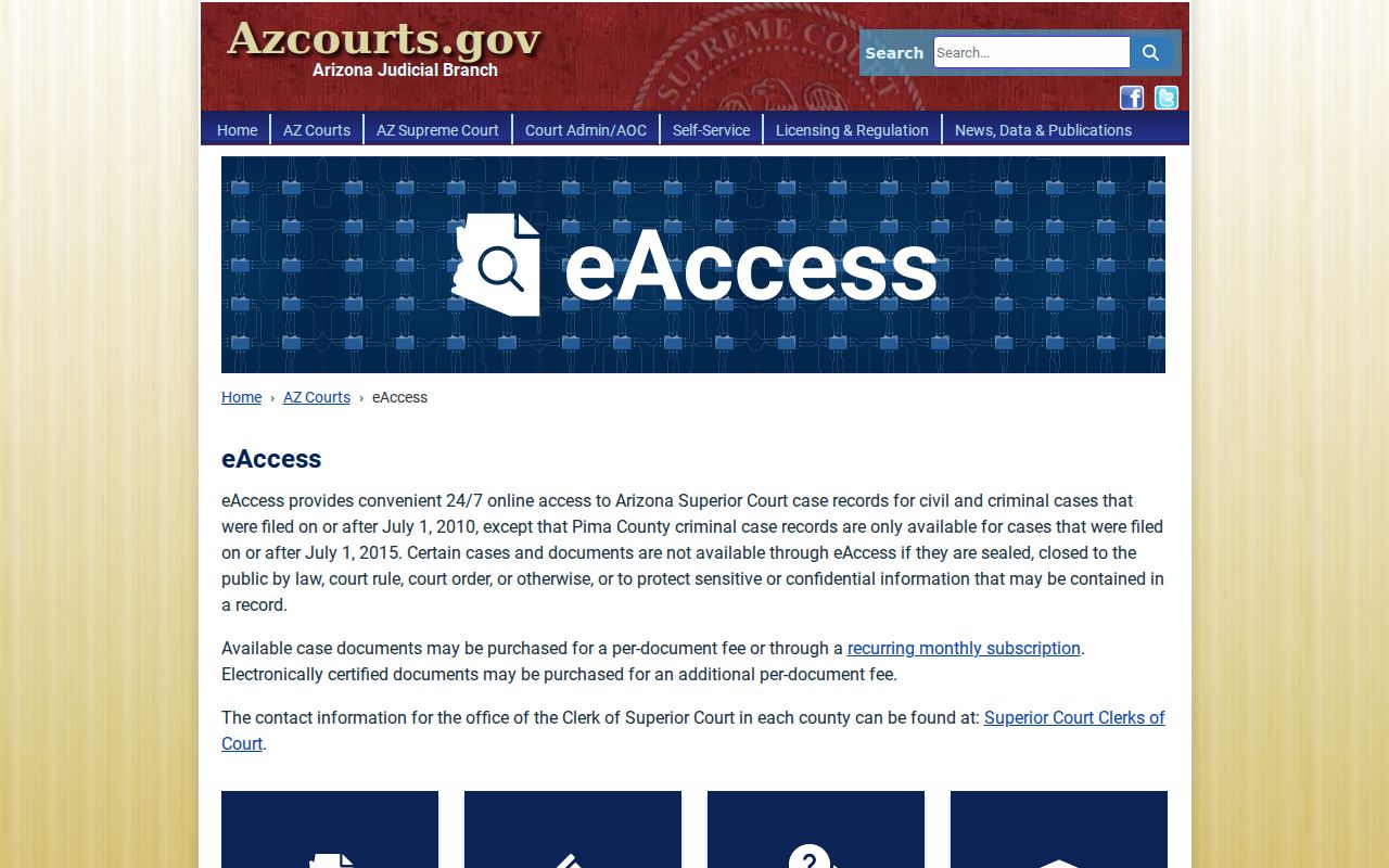 Yavapai County case search eAccess coverage