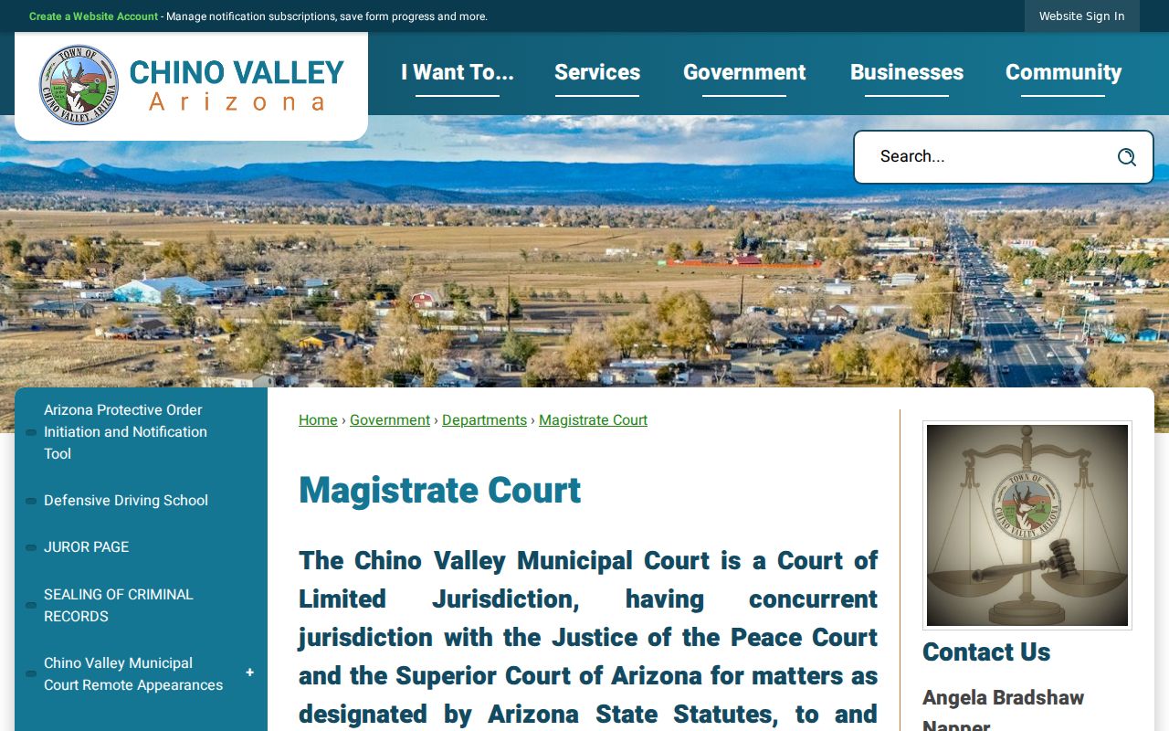 Yavapai County Chino Valley Magistrate Court docket information