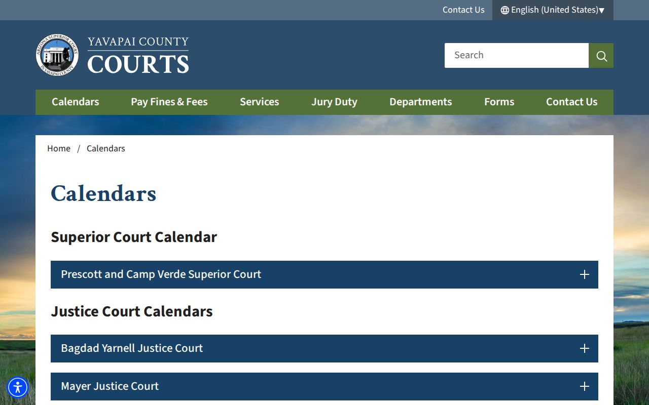 Yavapai County court dates on recurring local calendars
