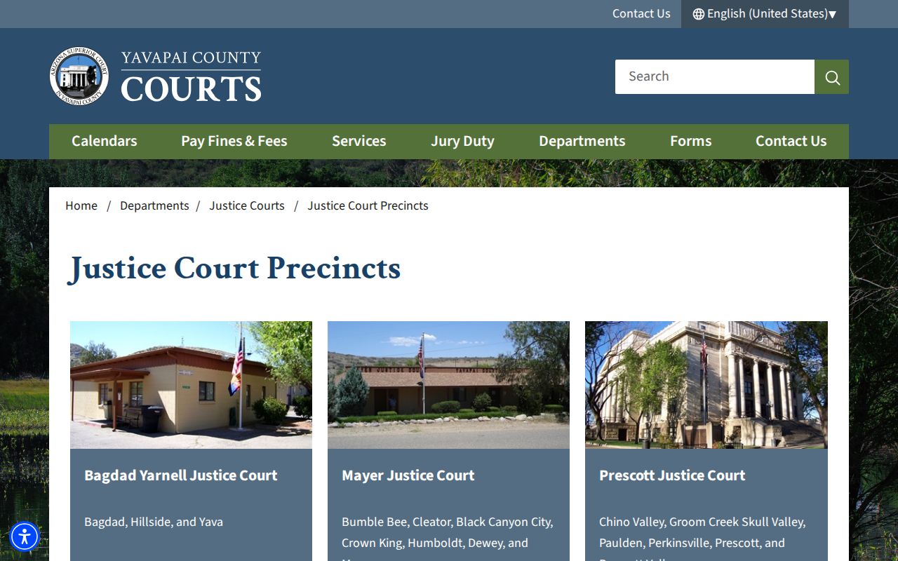Yavapai County court docket Justice Court precinct information