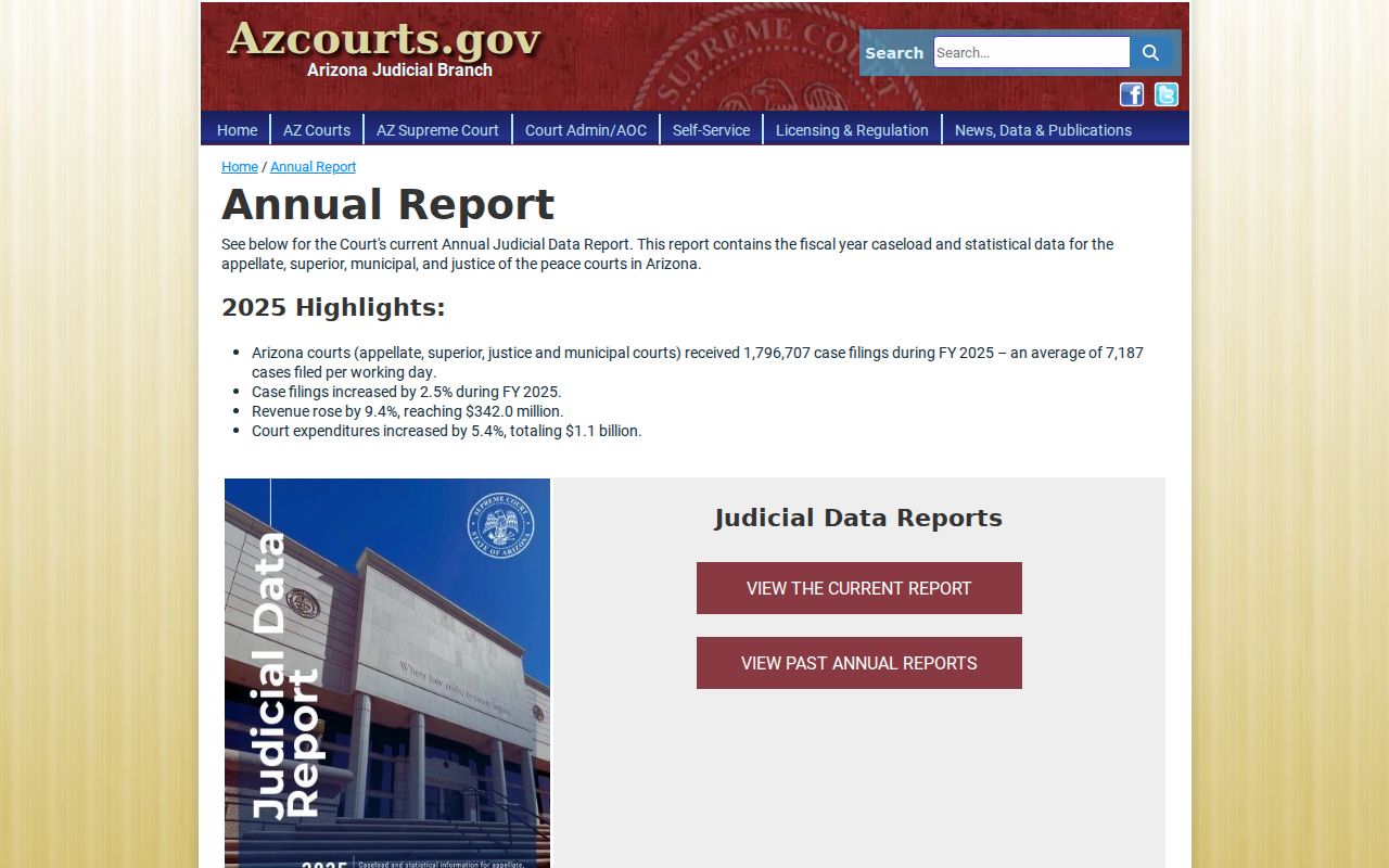 Yavapai County court docket Arizona annual report