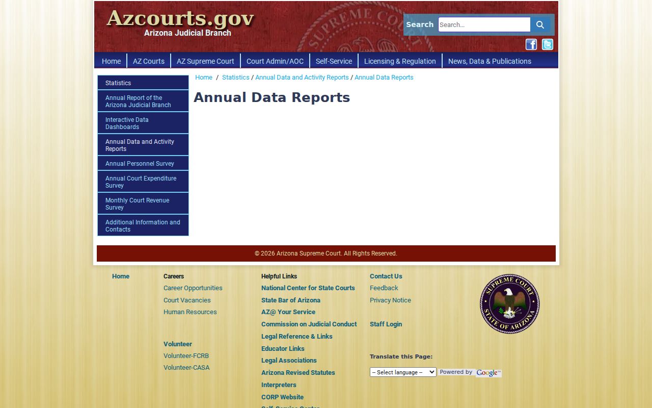 Yavapai County court docket annual judicial data source