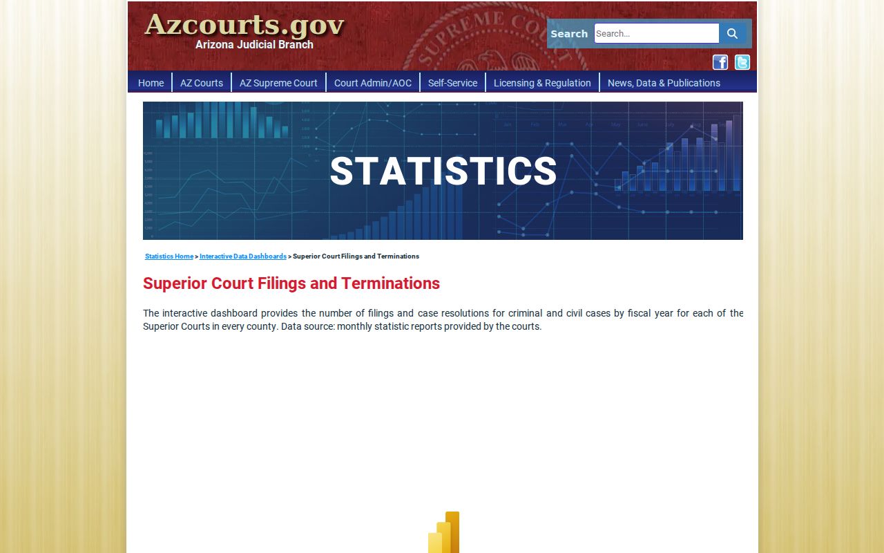 Yavapai County court docket Superior Court filings dashboard