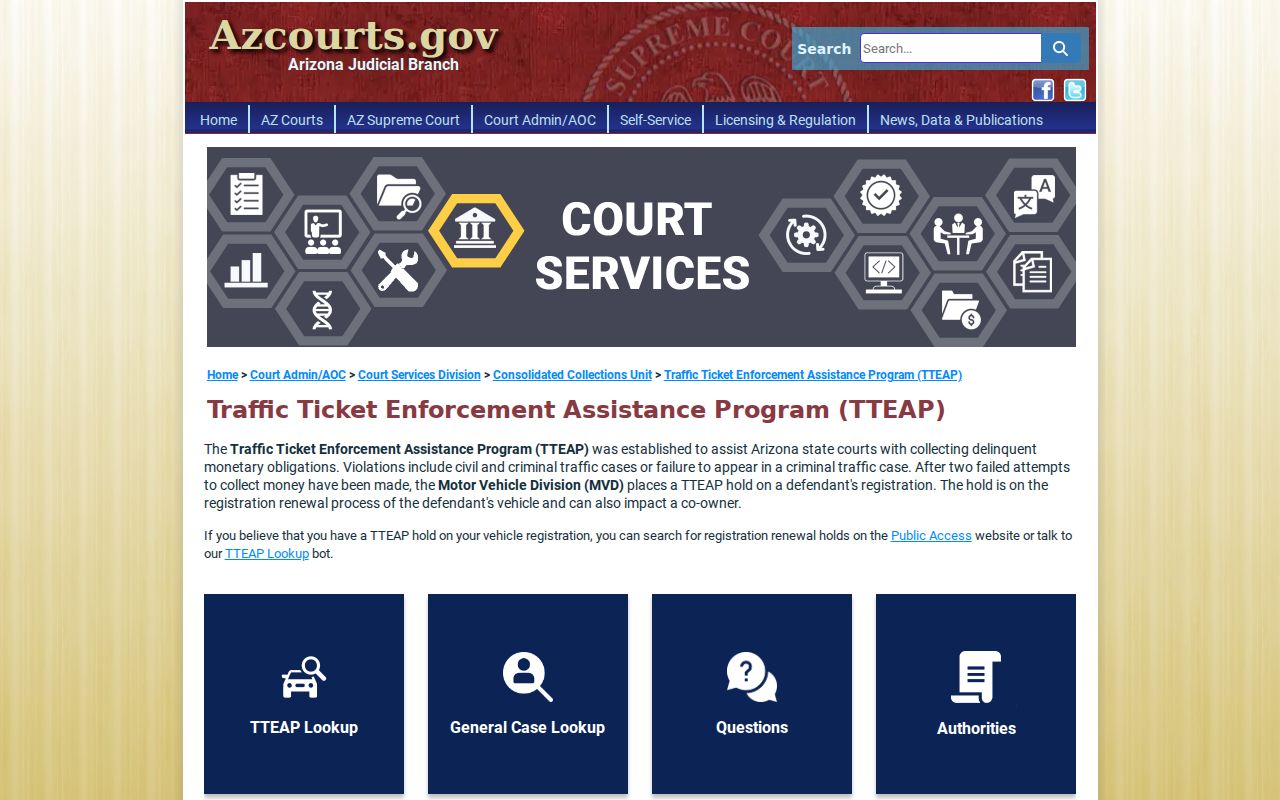 TTEAP rules for Yavapai County traffic court cases